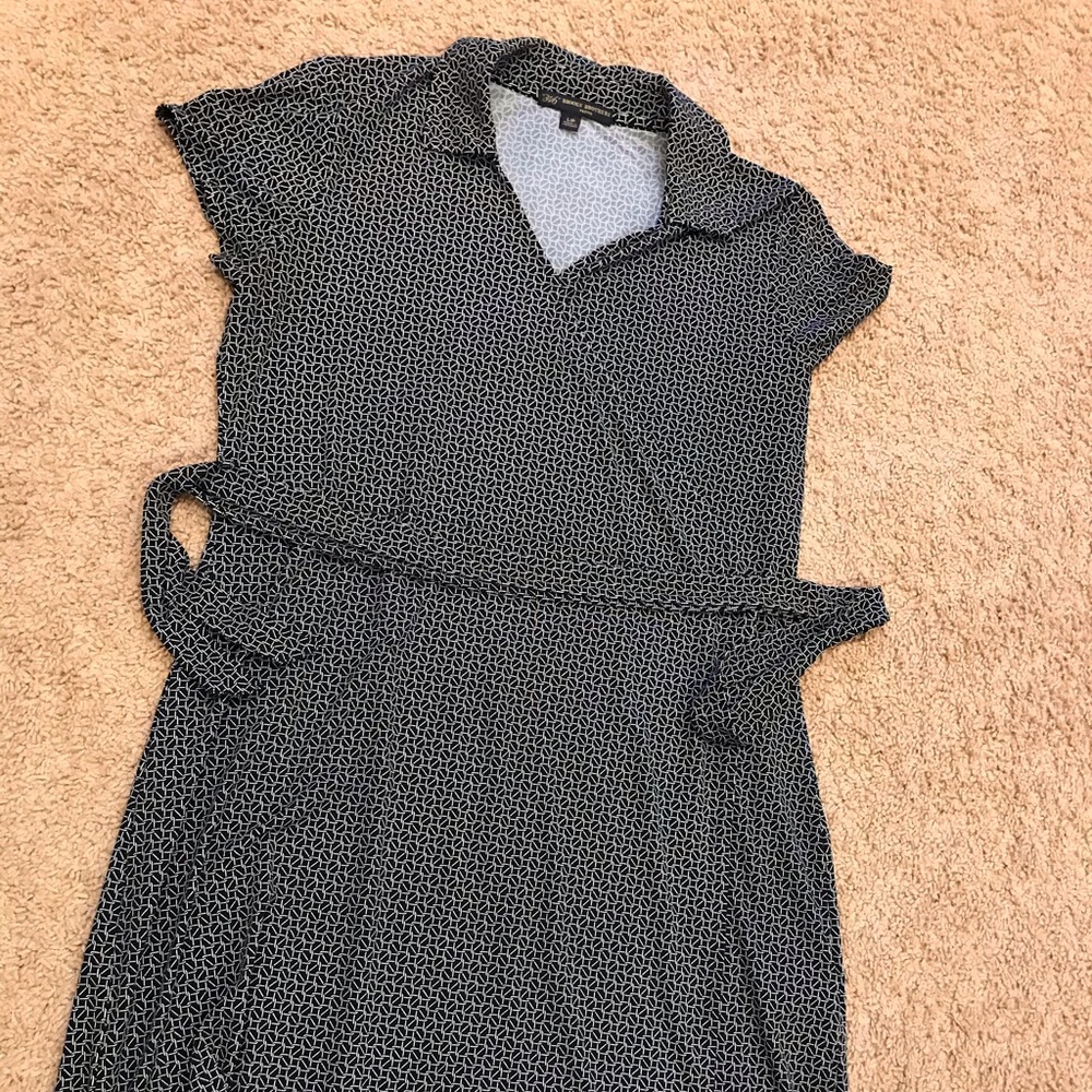 Brooks Brothers blue chain link pattern dress